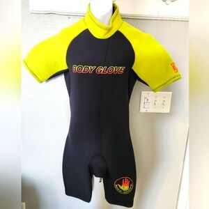 Men Body Glove Kids Swim Rashguard - Black and Yellow